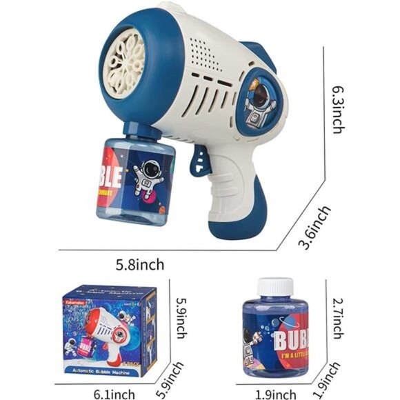 2 Pack Space Bubble Machine Guns with Light for Summer - Picture 4 of 6